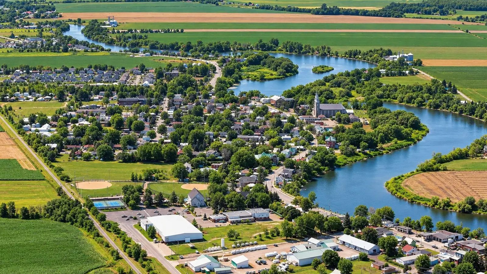 Saint-Urbain-Premier en images : un coin de la ville (Montérégie)